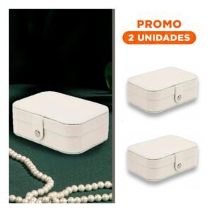 Pack2 Joyero Blanco 16x11x5 cm con Divisiones para Accesorios