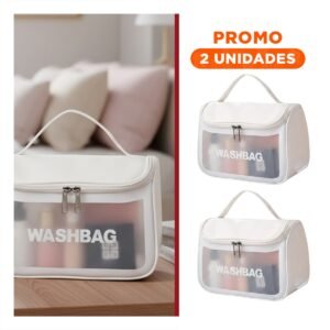 Pack2 Neceser de Maquillaje Blanco con Compartimentos Internos