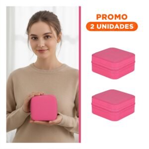 Pack2 Joyero Mini Portatil para Mujer en Color Fucsia