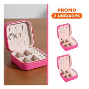 Pack2 Joyero Mini Portatil para Mujer en Color Fucsia