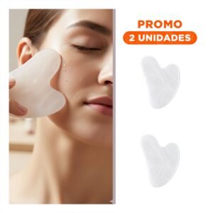 Pack2 Gua Sha de Cuarzo para Masaje Facial en Color Blanco