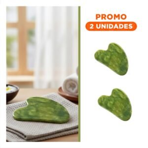 Pack2 Masajeador de Jade Verde para Relajacion y Estimulo Facial