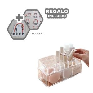 Exhibidor de Acrilico 24 Espacios para Labial con 3 Divisiones Inferiores Y+Regalo Sticker