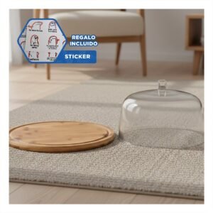 Base Decorativa con Cupula de Plastico de Color Transparente y Medidas 23x18cm Y+Regalo Sticker