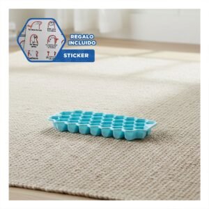 Bandeja de Hielo de Estilo Moderno 20,5x12cm Celeste en su Hogar Y+Regalo Sticker