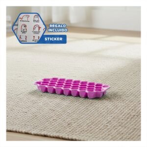 Bandeja de Hielo de Estilo Moderno 20,5x12cm Rosado en su Hogar Y+Regalo Sticker