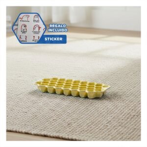 Bandeja de Hielo de Estilo Moderno 20,5x12cm Amarillo en su Hogar Y+Regalo Sticker