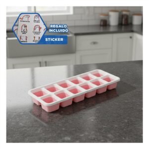 Bandeja de Hielo de Estilo Moderno 7x2 Rosado para su Mesa Diaria Y+Regalo Sticker