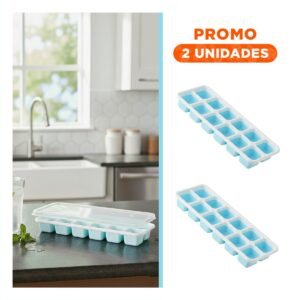 Pack2 Hielera para Cubos Faciles de Retirar Celeste