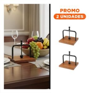 Pack2 Dispensador de Color Negro con Sistema Vertical y Base Madera