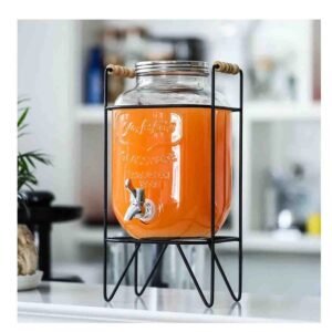 Botella para Bebida 8L con Base Metálica y Puntas Reforzadas Negro