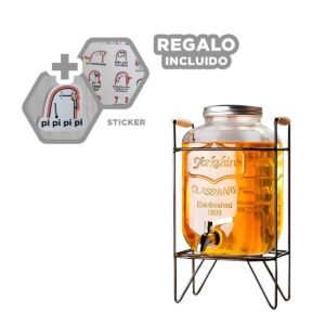 Botella para Líquido 8L con Estructura Metálica Resistente y Diseño Moderno Y+Regalo Sticker