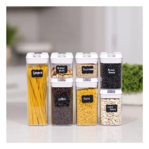 Juego Acrílico Contenedores 7 Piezas Color Transparente Ideal para Cocina