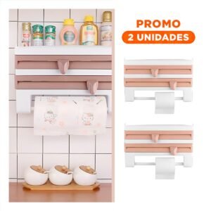 Pack2 Organizador de Aluminio y Toalla Beige con mucha Capacidad en Pared