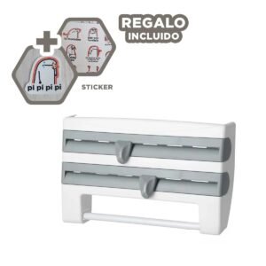 Dispensador Papel Aluminio y Toalla Plomo de Material Fuerte en Hogar Y+Regalo Sticker