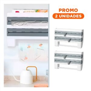 Pack2 Organizador de Aluminio y Toalla Plomo con mucha Capacidad en Pared