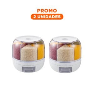 Pack2 Organizador de Granos Blanco 6kg con mucha Capacidad en su Mesa