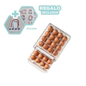 Organizador para Refrigerador Color Blanco con Formato Vertical Doble Acrilico Y+Regalo Sticker
