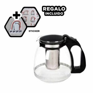 Infusor de Vidrio con Filtro 2 Lt para Preparar Te y Compartir Momentos Y+Regalo Sticker