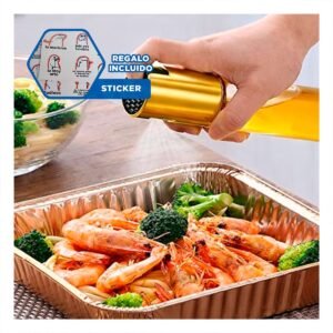 Dispensador de Aceite Dorado 100ml para un Rociado Uniforme en Sarten Y+Regalo Sticker