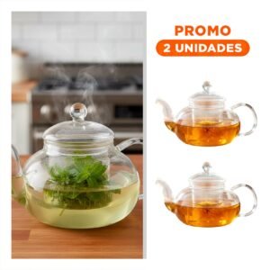Pack2 Jarra Elegante para Servir Te en Tazas Grandes 800 ML