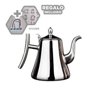 Cafetera Tetera De 2,0L Con Filtro Plateado Practica Y Elegante Para Cocina Y+Regalo Sticker
