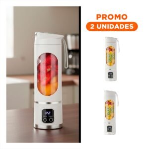 Pack2 Extractor de Jugos Portatil con Tapa Tomatodo 450ml Blanco Facil Limpieza