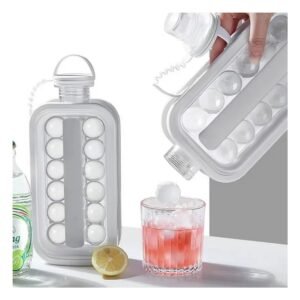 Hielera en Botella que Conserva Bebidas Frias y Cubos Listos Gris