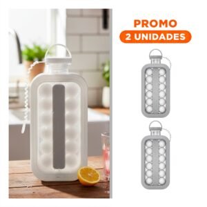 Pack2 Envase para Mantener Cubos de Hielo y Servir Bebidas Frias Gris