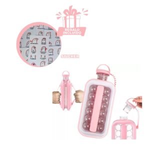 Hielera en Casa que Facilita Servir Cubos Redondos y Bebidas Rosado Y+Regalo Sticker