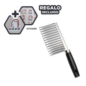 Cuchillo Machete Ondas de Acero Firme para Papas con Estilo Y+Regalo Sticker