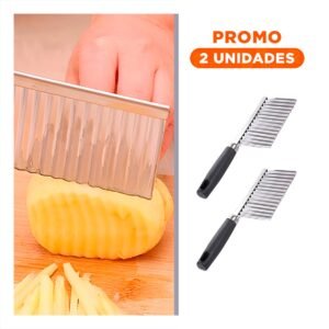 Pack2 Cortador de Papas Ondas con mucha Precision en su Cocina Real