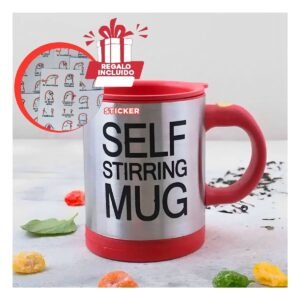 Licuadora Portatil 400 ml con 2 Pilas AAA para Jugos y Smoothies Rojo Y+Regalo Sticker