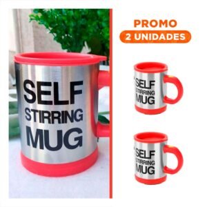 Pack2 Agitador Compacto 400 ml con 2 Pilas AAA para Bebidas Caseras Rojo