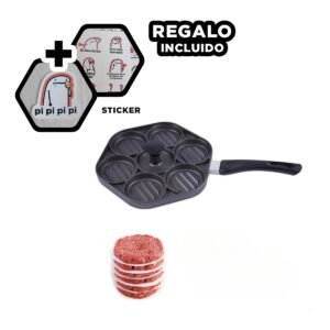Sarten de Cocina para Asar Verduras y Carnes Deliciosas Negro Y+Regalo Sticker