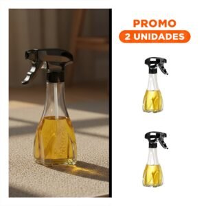 Pack2 Botella Para Aceite Spray 240ml Negro Duradera y Comoda Mezclar Recetas