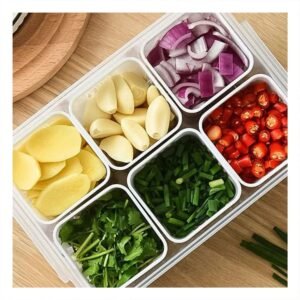 Contenedores Escurridores de Alimentos 6 en 1 Blanco para Cocina Hogar