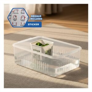 Contenedores Escurridores de Cocina 6 en 1 Blanco Resistente Y+Regalo Sticker