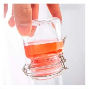 Frasco de Vidrio Transparente de 100 Ml Multiuso con Tapa y Seguro