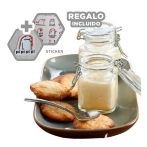 Recipiente Claro de Vidrio de 100 Ml Multiuso con Tapa y Seguro para Cocina Y+Regalo Sticker