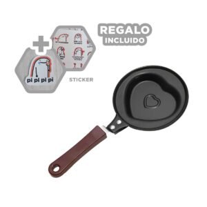 Sarten Cabeza de Corazon Plomo Comodo y Facil de Usar Cocinar Ingredientes Y+Regalo Sticker