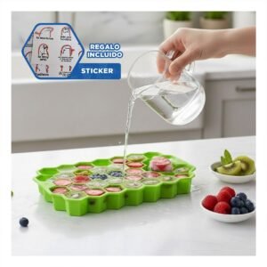 Bandeja de Hielo de Estilo Moderno 20,5x12cm Verde en su Hogar Y+Regalo Sticker