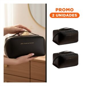 Pack2 Neceser Elegante de Maquillaje para Viaje en Color Negro