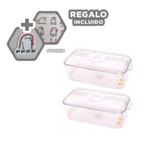 Charola Organizadora Rectangular con Salida de Agua 30x16x11cm Transparente Y+Regalo Sticker