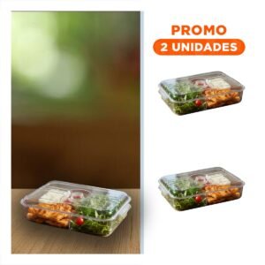 Pack2 Organizador de Acrilico para Frutas con Drenaje 30x16x6cm Transparente