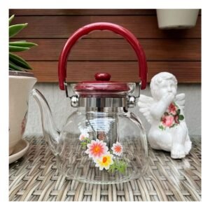 Jarra de Vidrio para Te y Cafe 1400ml Transparente Guinda