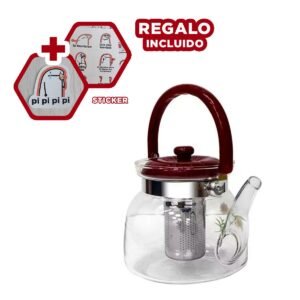 Jarra Multiuso de Vidrio para Hogar y Oficina 1400ml Guinda Y+Regalo Sticker
