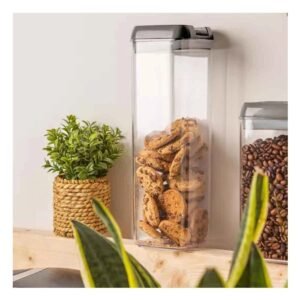 Frasco Acrilico Con Tapa Palanca Negro 1900ml Hermetico