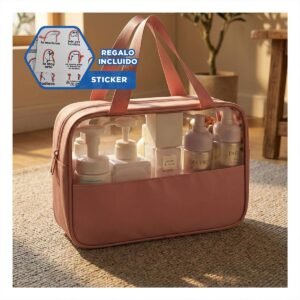Par Neceser rectangular con asas Rosado para Paseo Y+Regalo Sticker