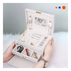 Joyero Organizador de 3 Niveles Blanco con Amplios Compartimentos Internos